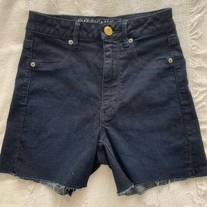 AE navy denim stretch shorts size 2